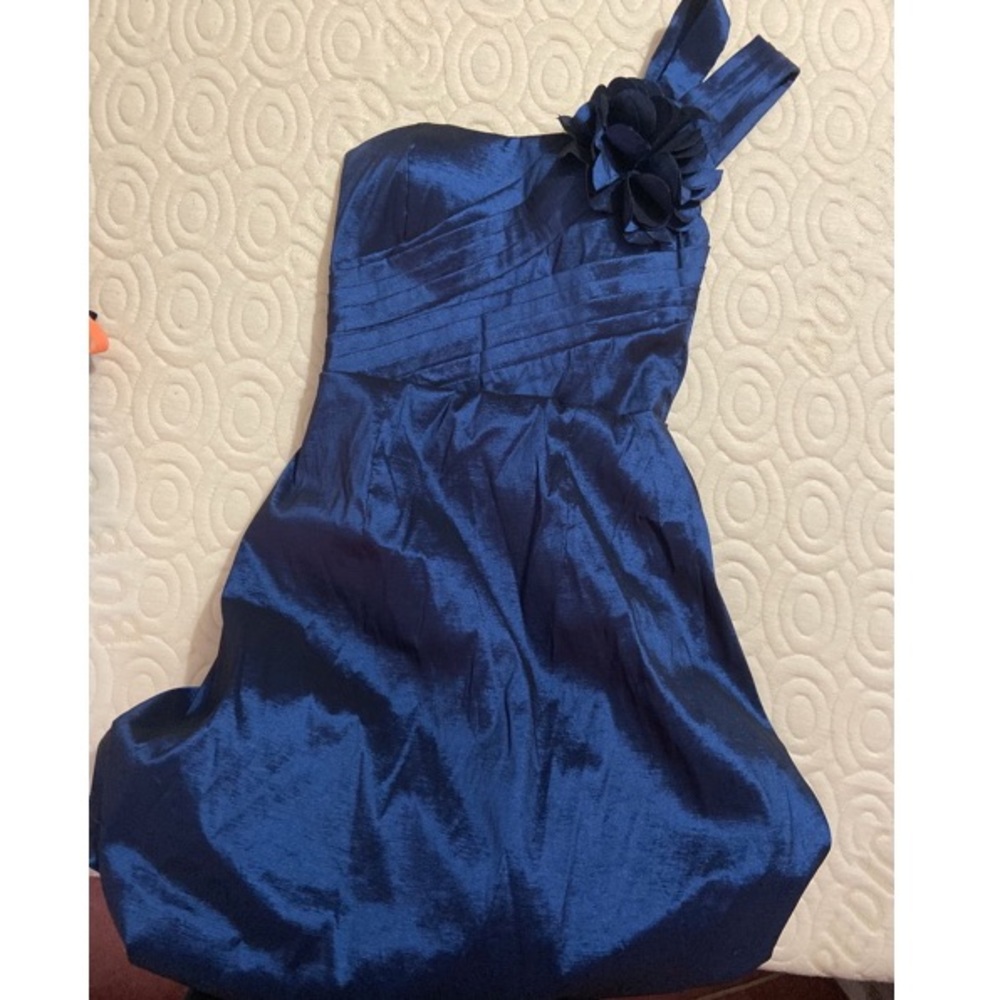 DAISY Navy Blue Ruched Dress in Small